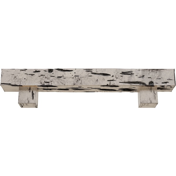 Kit W/ Alamo Corbels, Burnished Pine, 8H  X 10D X 84W Pecky Cypress Faux Wood Fireplace ManteL